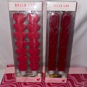 Bella Lux Red XOXO & Pink Hearts LED wax candle sets